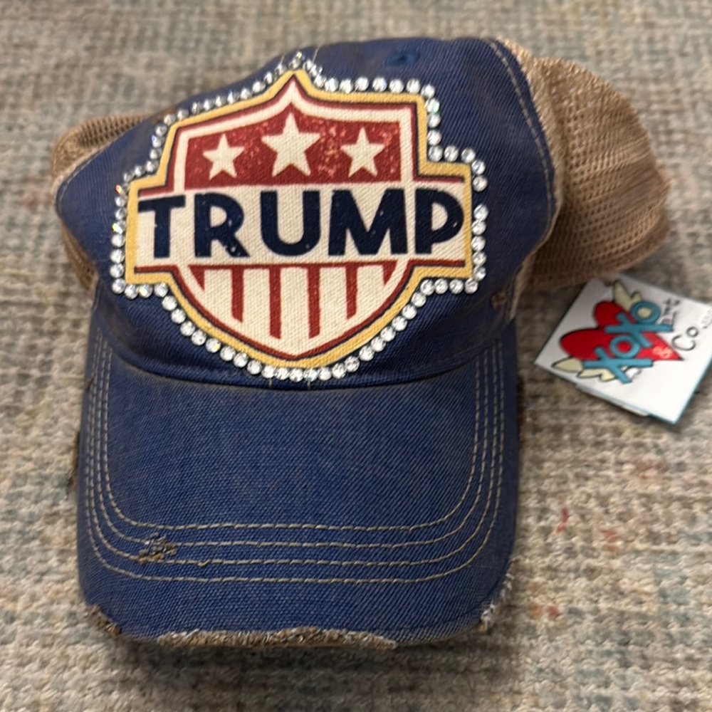 Adams Blue and Tan Cap with Green Brim